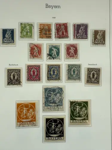 Altdeutschland Bayern - Sammlung im Vordruck-Binder, meist gestempelt O