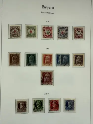 Altdeutschland Bayern - Sammlung im Vordruck-Binder, meist gestempelt O