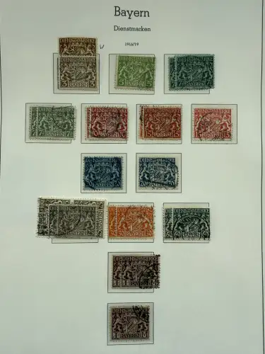 Altdeutschland Bayern - Sammlung im Vordruck-Binder, meist gestempelt O