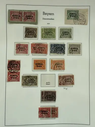 Altdeutschland Bayern - Sammlung im Vordruck-Binder, meist gestempelt O