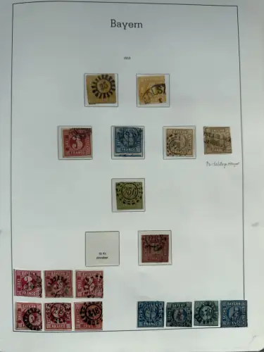 Altdeutschland Bayern - Sammlung im Vordruck-Binder, meist gestempelt O