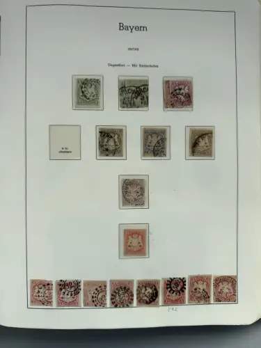 Altdeutschland Bayern - Sammlung im Vordruck-Binder, meist gestempelt O