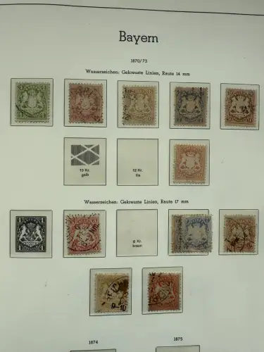 Altdeutschland Bayern - Sammlung im Vordruck-Binder, meist gestempelt O