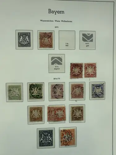 Altdeutschland Bayern - Sammlung im Vordruck-Binder, meist gestempelt O