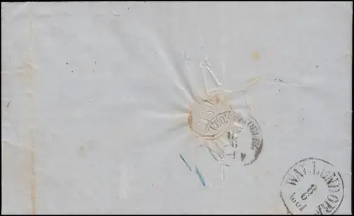 Bayern 2I Ziffer 3 Kreuzer - Faltbrief von Bamberg 7.6.1861 nach Wallendorf 8.6.