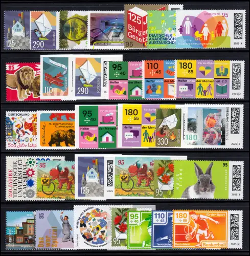 3875-3941 Deutschland Bund-Jahrgang 2025 komplett, postfrisch **