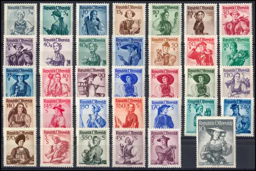 893-926 Freimarken Trachten, 34 Werte komplett postfrisch **