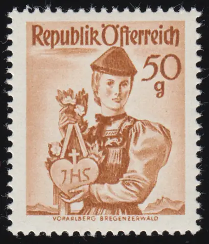 904 Freimarke Trachten 50 g, Vorarlberg / Bregenzer Wald, postfrisch **