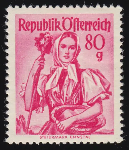 908 Freimarke Trachten 80 g, Steiermark / Ennstal, postfrisch **