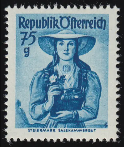 907 Freimarke Trachten 75 g, Steiermark / Salzkammergut, postfrisch **