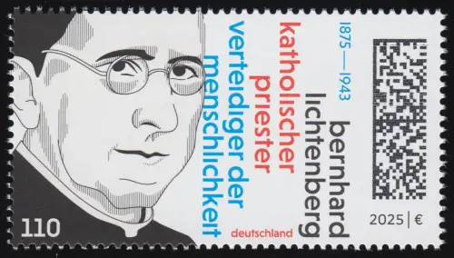 3938 Bernhard Lichtenberg, Theologe und Antifaschist, postfrisch **