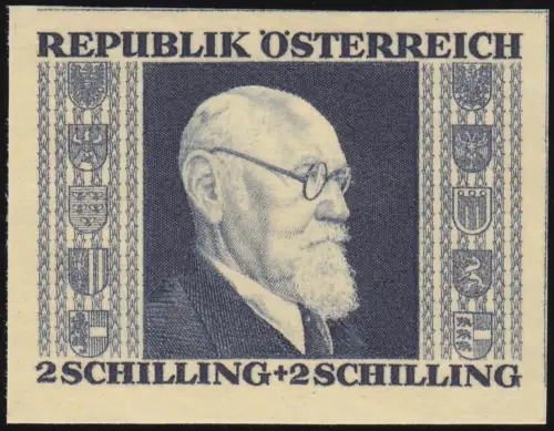 773B Karl Renner, ungezähnt, gelbes Japanpapier, 2 S + 2 S, postfrisch **
