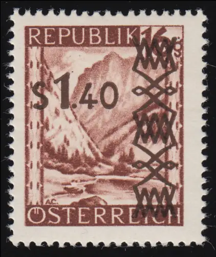 836a Landschaften, Gesäuseeingang /Steiermark, schwarzer Aufdruck, 1,40 S,  **