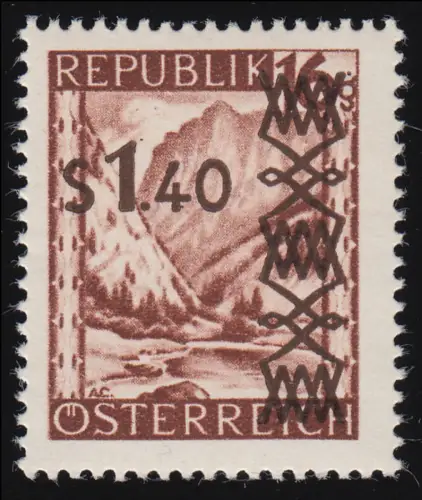 836a Landschaften, Gesäuseeingang /Steiermark, schwarzer Aufdruck, 1,40 S,  **