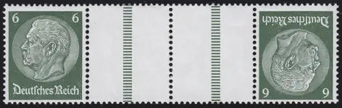 Hindenburg 1936 Zusammendruck KZ 22.1 6+Z+Z+6, postfrisch **