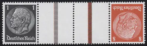Hindenburg 1936 Zusammendruck KZ 24 1+Z+Z+8, postfrisch **