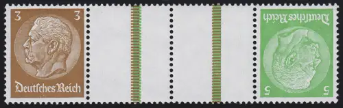 Hindenburg 1936 Zusammendruck KZ 25 3+Z+Z+5 **