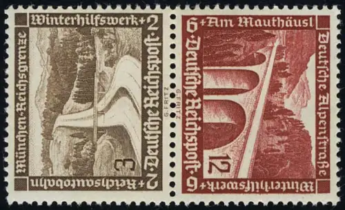 Bauten 1936 Zusammendruck SK 30 3+12, postfrisch **