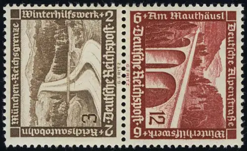 Bauten 1936 Zusammendruck SK 30 3+12, postfrisch **