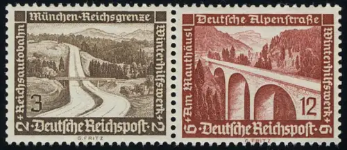 Bauten 1936 Zusammendruck W115 3+12, postfrisch **