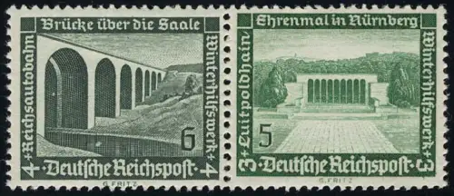 Bauten 1936 Zusammendruck W121 6+5, postfrisch **