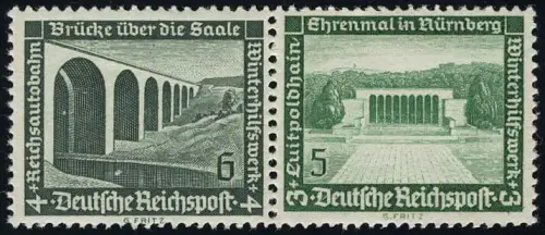 Bauten 1936 Zusammendruck W121 6+5, postfrisch **
