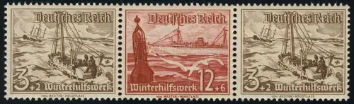 Schiffe Zusammendruck W 132 3+12+3, postfrisch **