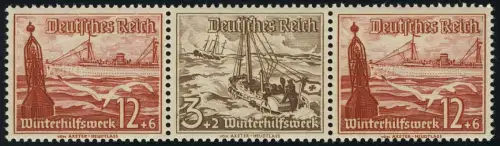 Schiffe Zusammendruck W 134 12+3+12, postfrisch **