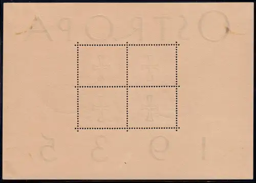 Block 3 OSTROPA - zwei passende Sonderstempel 3.7.35
