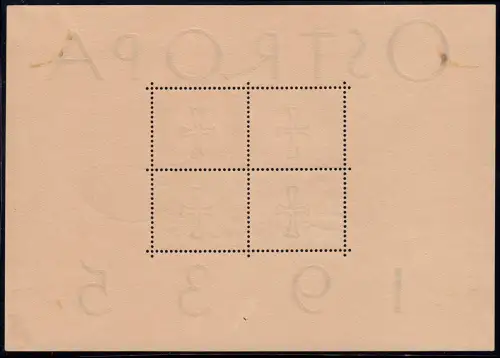 Block 3 OSTROPA - zwei passende Sonderstempel 3.7.35