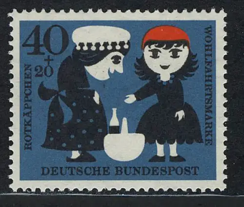 343 Wohlfahrt Brüder Grimm 40+20 Pf Rotkäppchen, postfrisch **