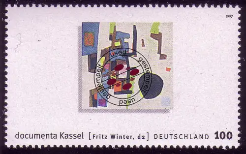 1927 documenta Gemälde von Fritz Winter, aus Block, gestempelt O