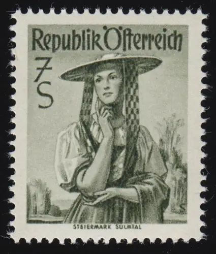 980 Freimarke Trachten 7 S, Steiermark / Sulmtal (1850), postfrisch **