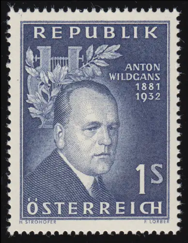 1033 25. Todestag, Anton Wildgans (1881-1932), 1 S, postfrisch **