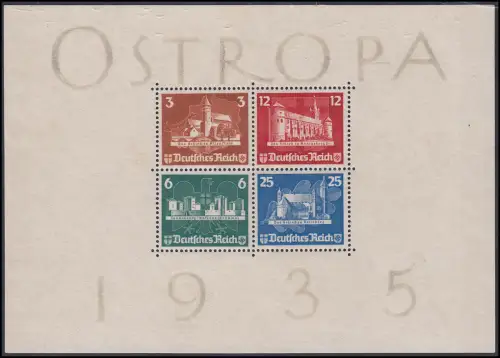 Block 3 OSTROPA - ungestempelt ohne Gummi (*) - wie empfohlen - siehe Katalog