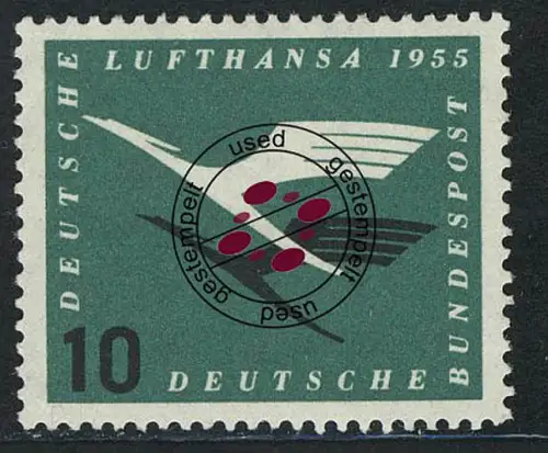 206 Lufthansa 10 Pf, gestempelt O