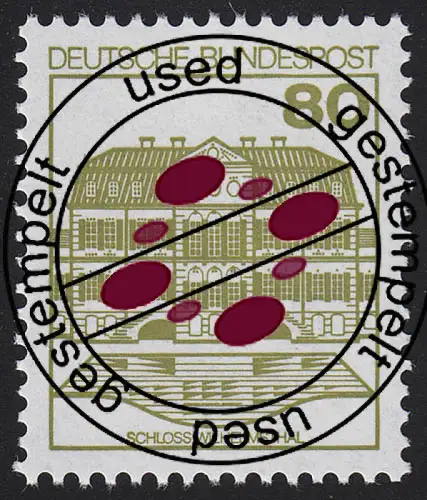 1140AII Burgen und Schlösser 80 Pf Wilhelmsthal, O LETTERSET