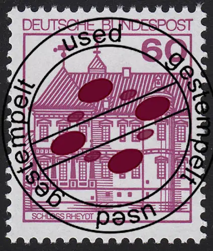 1028AII Burgen und Schlösser 60 Pf Rheydt, Letterset O LETTERSET