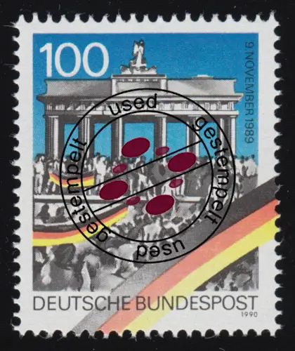 1482II Berliner Mauer 100 Pf aus Block 22 (Offsetdruck), gestempelt O