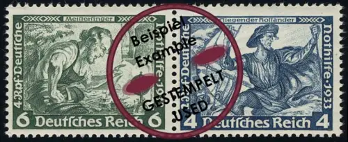 Wagner Zusammendruck W47 6+4, zeitgerecht gestempelt O