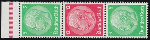 Hindenburg 1933 ZD S107 5+12+5, postfrisch **