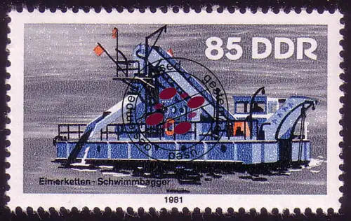 2656 Binnenschiffe 85 Pf Schwimmbagger, gestempelt O