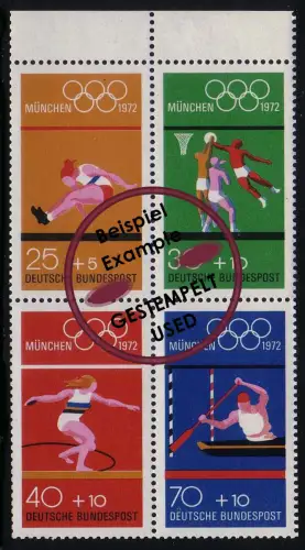 HBl. 22 - Heftchenblatt aus Markenheftchen MH 17 Olympia 1972, Tagesstempel O