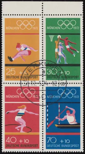 Olympia München Heftchenblatt 22 mit Doppelbilddruck schwarz / blau, Tages-O