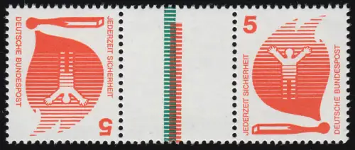 KZ10.2 ZD Unfall 5-Z-5 Strichleiste orange verkürzt, postfrisch **