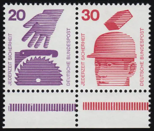 W40 ZD Unfall 20-30 Pf. Unterrand, postfrisch **