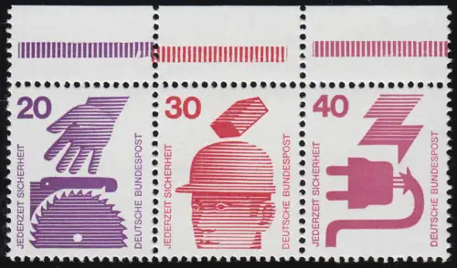 W41 ZD Unfall 20-30-40 Pf. Oberrand, postfrisch **