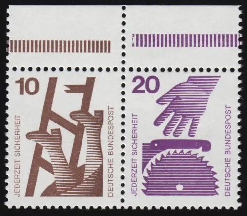 W38 ZD Unfall 10-20 Pf. Oberrand, postfrisch **