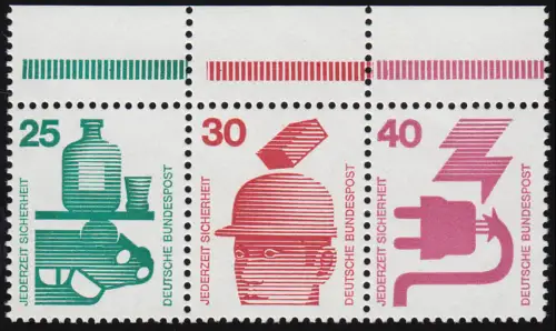 W46 ZD Unfall 25-30-40 Pf. Oberrand, postfrisch **