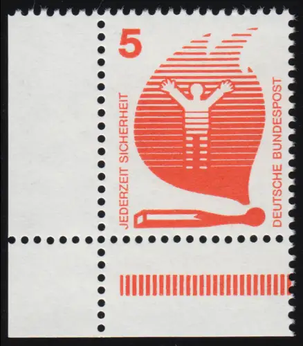 ER 19.3 Unfall 5 Pf. aus MHB 19 - Ecke unten links, postfrisch **